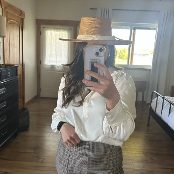 GIGI PIP BRE STRAW PORK PIE - NATURAL - Picture 2 of 10